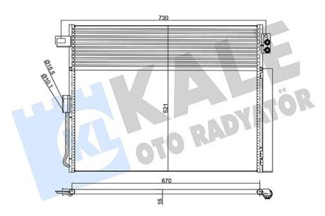 Радиатор кондиционера Jeep Grand Cherokee IV (With Oil Cooler) Kale 343185