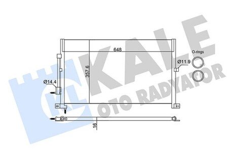 FORD Радіатор кондиціонера (конденсатор) Mondeo III 00- Kale 345375