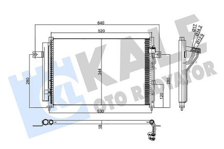 Радіатор кондиціонера Hyundai Getz Konderser OTO RADYATOR Kale 345430