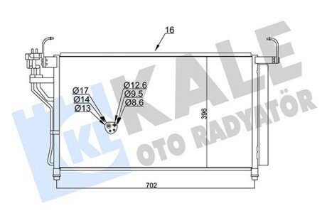 HYUNDAI Радіатор кондиціонера (конденсатор) H-1 08- Kale 345450