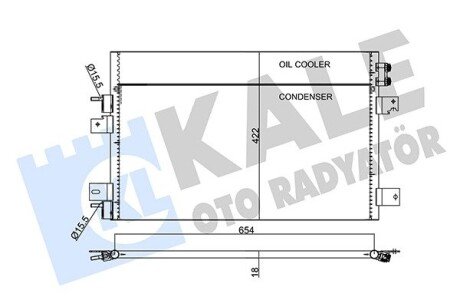 Радіатор кондиціонера Chrysler Sebring, Dodge Avenger, Jeep Compass OTO RADYATOR Kale 345640