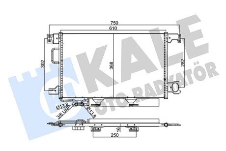 DB Радіатор кондиціонера (конденсатор) W203 06- Kale 345755