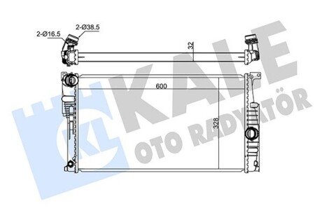 BMW Радіатор охолодження 1/2/3 F30, 4 2.0/2.0d/3.0d Kale 346065 (фото 1)