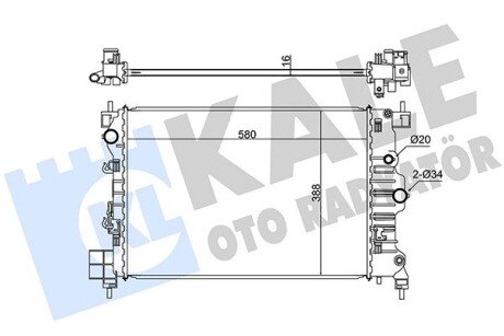 OPEL Радіатор охолодження Mokka 1.6/1.8 12-,Chevrolet Aveo 1.6 11- Kale 346085