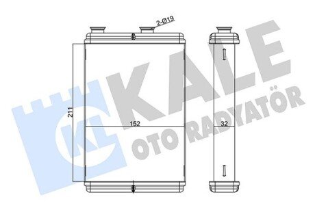 Радіатор обігрівача Fiat Doblo OTO RADYATOR Kale 346365