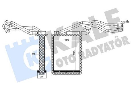 FORD Радіатор опалення Fiesta V,Fusion 01-,Mazda 2 03- Kale 346540