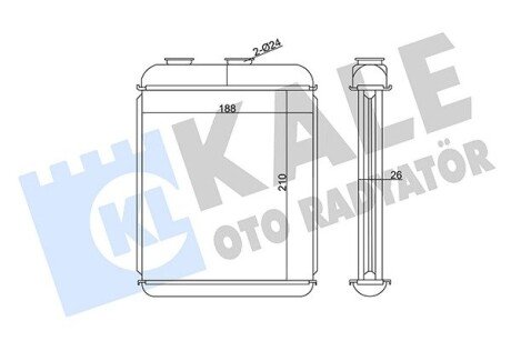 Радіатор обігрівача Opel Astra G, Astra H, Astra H Gtc, Chevrolet Astra OTO RADYATOR Kale 346680