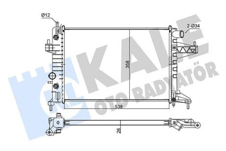 OPEL радіатор охолодження Corsa C 1.4/1.8 00- Kale 347490