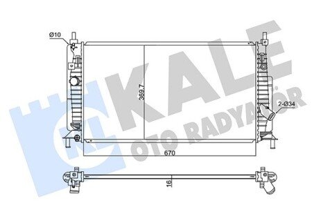 MAZDA радіатор охолодження Mazda 3 1.6/2.0 08- Kale 347875