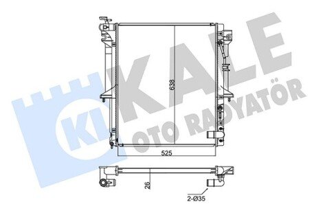 MITSUBISHI Радіатор системи охолодження двигуна L200 2.5 DI-D 05- Kale 347965