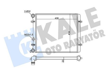 VW радіатор охолодження Bora,Golf IV,Skoda Octavia I 1.4/1.6 98- Kale 348255