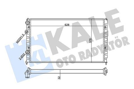 VW радіатор охолодження Caddy II,Polo 1.6/1.9D Kale 348260