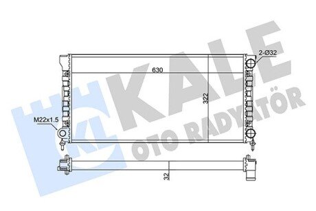 VW радіатор охолодження Passat 1.8/2.0 88- Kale 348285