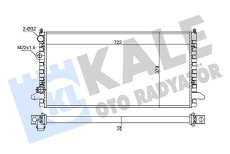 VW Радіатор охолодження Passat 1.6/2.8 90- Kale 348295 (фото 1)