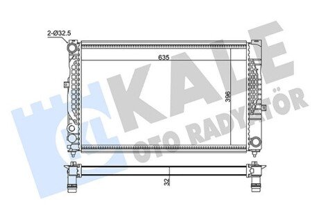 VW Радіатор охолодження Audi A4/6, Passat, Skoda SuperB I 2.5TDI/2.8 Kale 348305