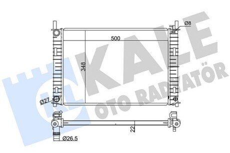 FORD Радіатор охолодження Fiesta V,Fusion 1.25/1.6 01-,Mazda 2 Kale 349500