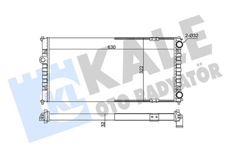 VW радіатор охолодження Polo,Seat 1.6/2.0 Kale 351230