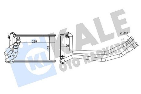 Радіатор обігрівача Renault Megane II OTO RADYATOR Kale 351685