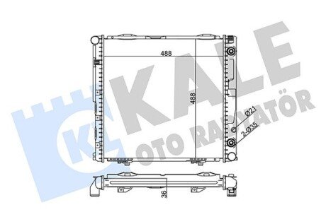 DB Радіатор системи охолодження двигуна E-Class W124 2.0/2.2 93- Kale 351960