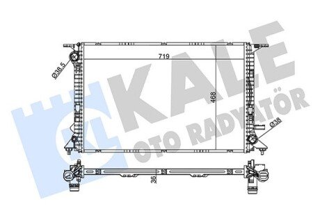 VW радіатор охолодження Audi A4/5/6/7,Q5 2.0/3.0TFSI/TDI 08- Kale 351985