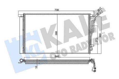 HYUNDAI Радіатор кондиціонера (конденсатор) з осушувачем Elantra, i30 1.4/2.0 15- Kale 354025