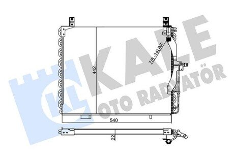 DB Радіатор кондиціонера (конденсатор) W124 85- Kale 354055