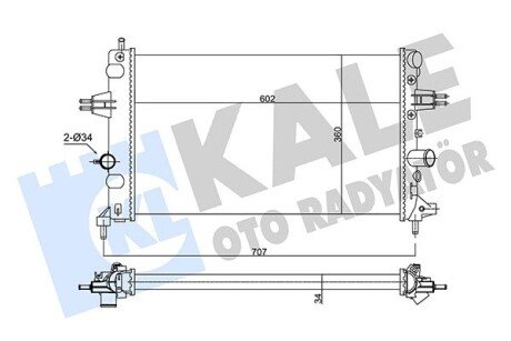 OPEL Радіатор сист. охолодження двиг. Astra G 1.6 02- Kale 354105