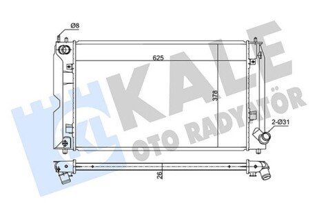 TOYOTA Радіатор охолодження Corolla 1.4 D-4D 04- Kale 354210 (фото 1)