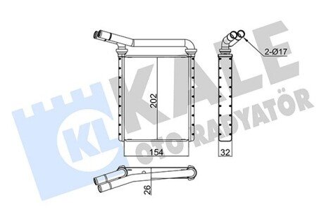 TOYOTA Радіатор опалення Auris, Avensis, Corolla, Prius, Rav 4 III,IV Kale 355115