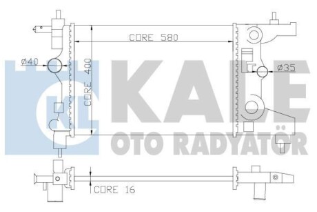 OPEL Радіатор сист. охолодження двиг. Astra J, Chevrolet Cruze 1.6/1.8 09- Kale 355200