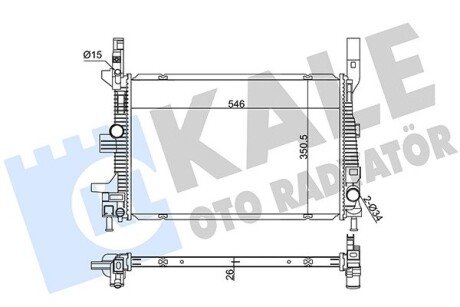 FORD Радіатор охолодження двиг. C-Max II, Focus III, Transit Connect 1.5/1.5TDCi 14- Kale 355520