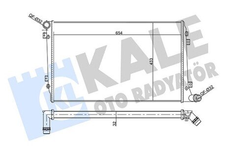 VW Радіатор охолодження Golf, Jetta, Passat, Skoda Octavia 1.9-2.0 TDI 05- Kale 356930