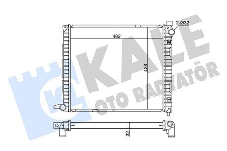 Радіатор охолодження двигуна (паяний) LR Freelander (98-) 2.0Di OTO RADYATOR Kale 359400
