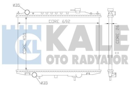 Радіатор охолодження Nissan NP300 (08-), Pick Up (98-) 2.5D OTO RADYATOR Kale 362900 (фото 1)