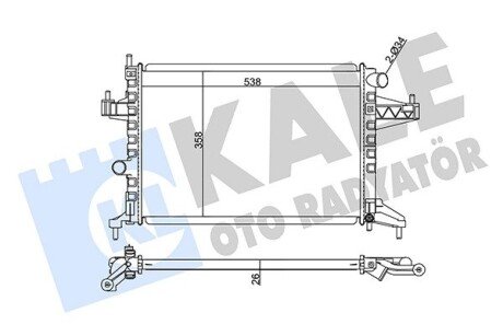 OPEL радіатор охолодження Combo Tour,Corsa C 1.4/1.8 Kale 363600