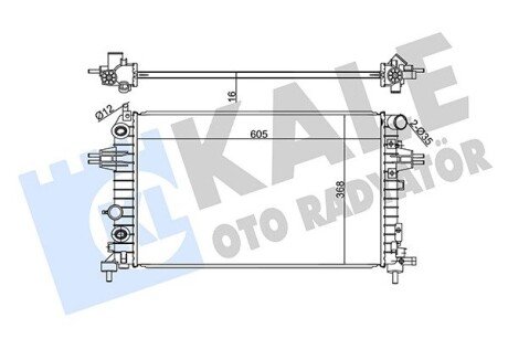 OPEL радіатор охолодження Astra H,Zafira B 1.2/1.8 Kale 364200