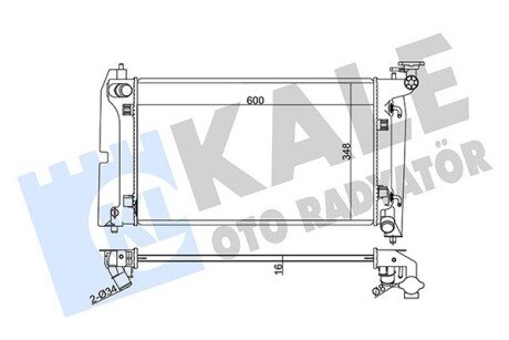 TOYOTA Радіатор сист. охолодження двиг. з АКПП Avensis, Corolla 1.4/1.8 01- Kale 366800 (фото 1)