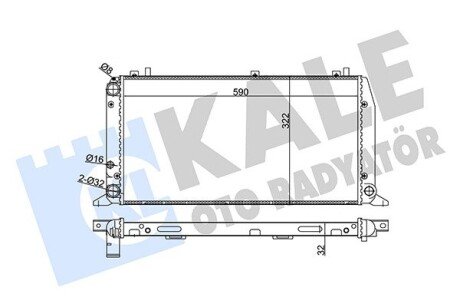 VW Радіатор охолодження Audi 80 1.6/2.0 86-95 Kale 367400