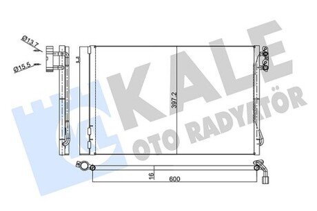 BMW Радіатор кондиціонера (конденсатор) 1E81/87, 3 E90, X1 E84 Kale 376600