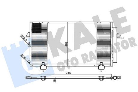 Радіатор кондиціонера Toyota Rav 4 II OTO RADYATOR Kale 383400