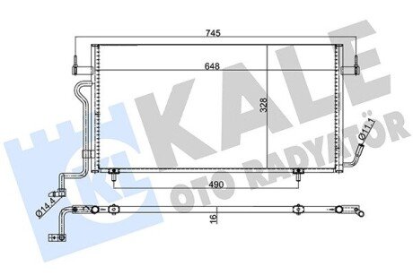 CITROEN Радіатор кондиціонера (конденсатор) Berlingo, Xsara, Peugeot Partner 1.8D/1.9D 98- Kale 385500