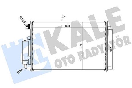 NISSAN Радіатор кондиціонера (конденсатор) без осушувача Qashqai 1.6/2.0 07- Kale 388600