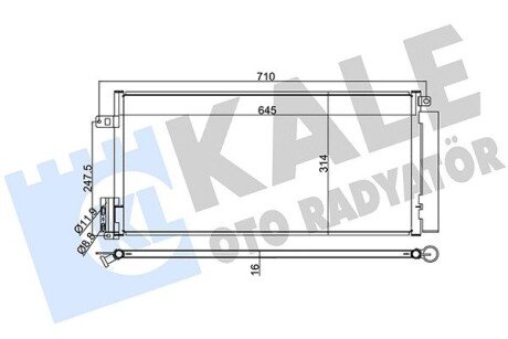 Радіатор кондиціонера Fiat Bravo II, Punto/Opel Corsa D OTO RADYATOR Kale 389100