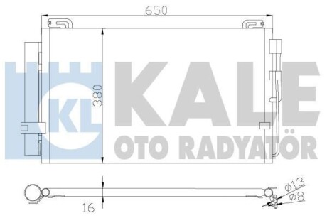 Радиатор кондиционера Hyundai Matrix (01-) 1.6i, 1.8i Kale 391300