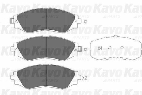 Колодки гальмівні (передні) Daewoo Lanos/ Nubira 1.6-2.2 97- (Akebono) KAVO KBP-1001