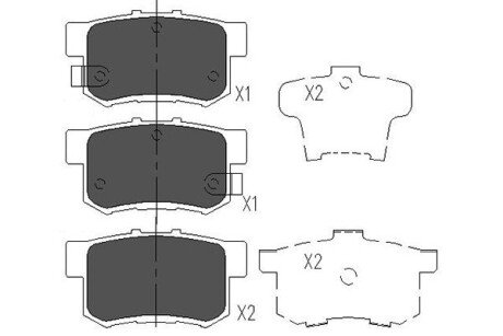 PARTS HONDA гальмівні колодки задн.Accord 03-,CR-V II,Stream 01- KAVO KBP-2009