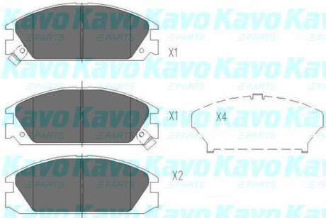 PARTS MITSUBISHI Гальмівні колодки передн.L200,L300,Pajero I,II KAVO KBP-2020
