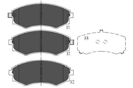 PARTS HYUNDAI Тормозн.колодки передн.Lantra,Sonata II,III,SsangYong Korando,Musso 88- KAVO KBP-3027