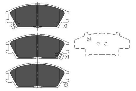 PARTS HYUNDAI гальмівні колодки дискові Accent,Getz,Lantra,Honda,Mitsubishi KAVO KBP-3033