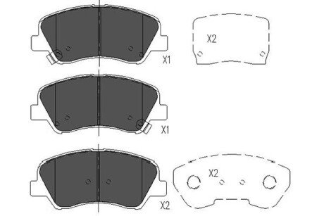 Гальмівні колодки пер. Kia Rio/Hyundai i30 11- (mando) KAVO KBP-4023